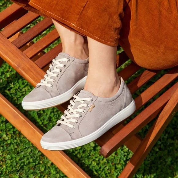 Ecco Shoes Ecco Soft Goretex Tie Sneakers In Gray Nubuck